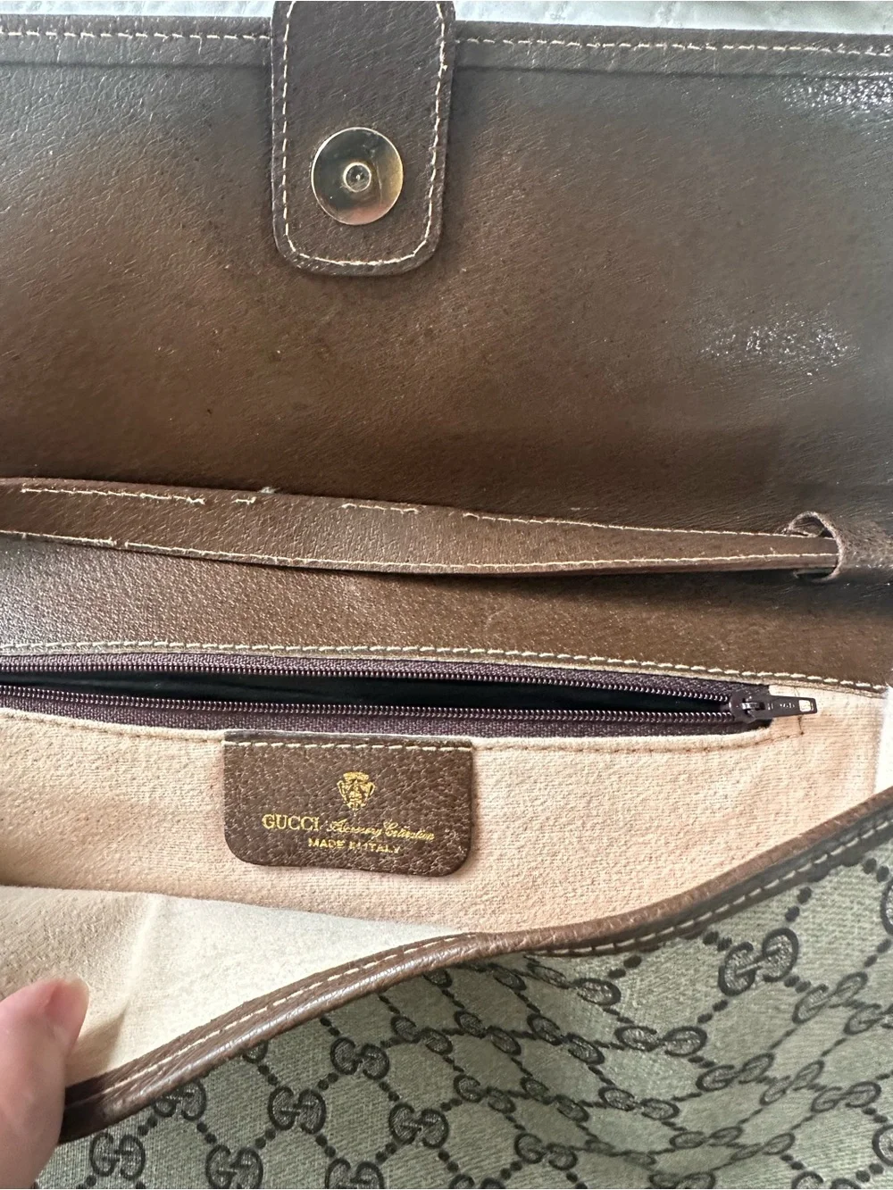 Gucci Vintage Brown Monogram Canvas Bag